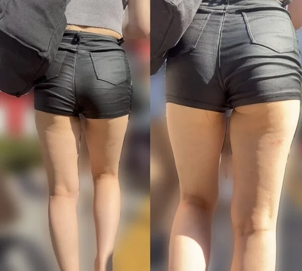 ショートパンツに生足が魅力な美女(10)