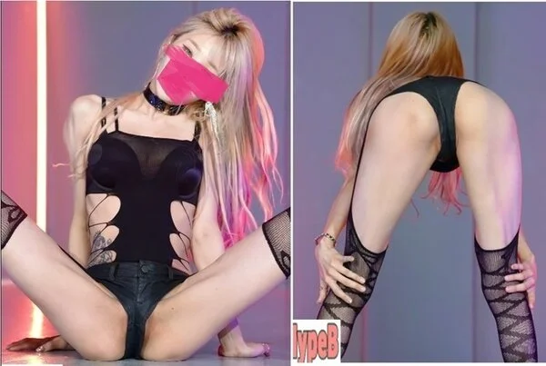 【4K撮影】金髪美人ねーちゃんのセクシーダンス♥半ケツ丸見え とんでもない衣装で