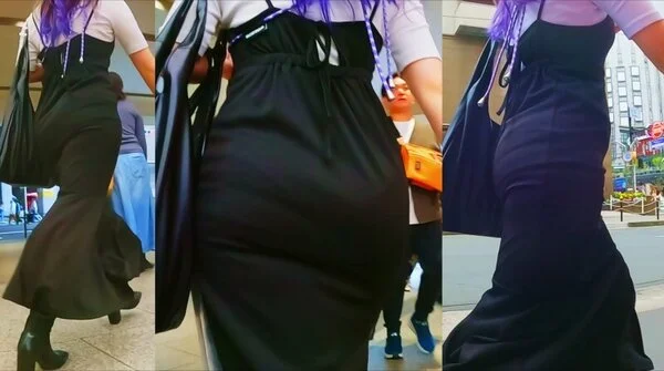 No.55巨尻過ぎてワンピース越しでもクビレラインがクッキリお姉さんに密着取材
