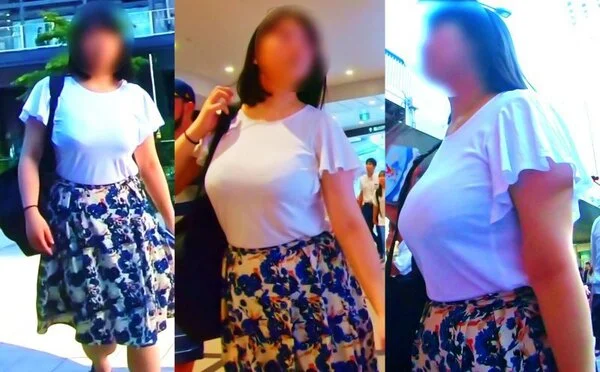 No.233デカ!ズシ!の爆乳揺れを街中で堂々とさらすその根性に周りの乳フェチ男