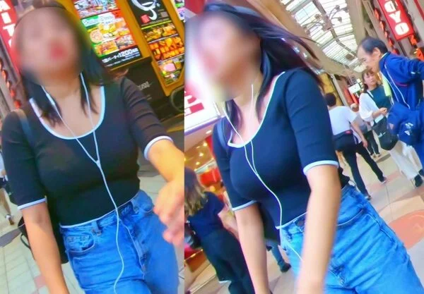 No.177元気にプル×2おっぱいを跳ねさせて街中を歩くお姉さんのアグレッシブな