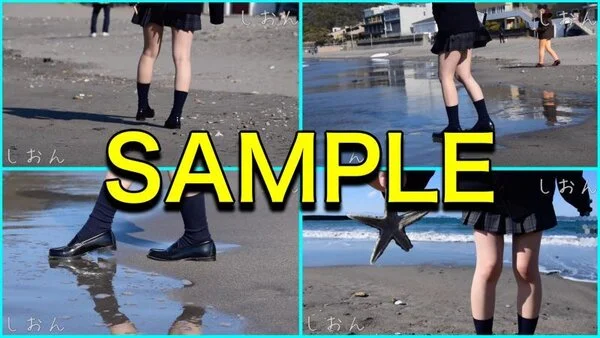ミニスカ制服女学生と砂浜デート