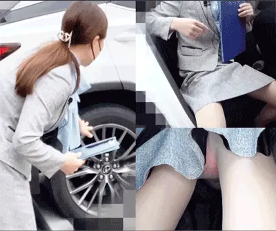 可愛すぎるディーラーのお姉さん ドアップぷりケツ&ピンク乳首の最高美乳
