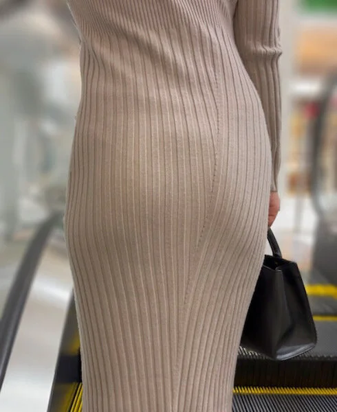 《上品に透けるTライン!細身体型に似合わぬ巨乳セレブ美女》