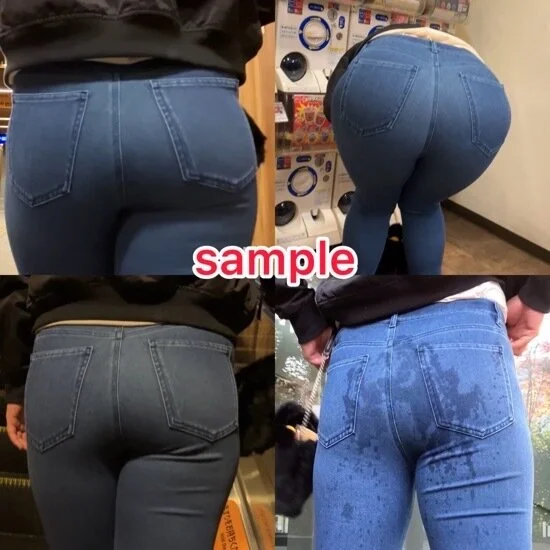むっちり巨尻スキニーデニムお姉さんにぶっかけ