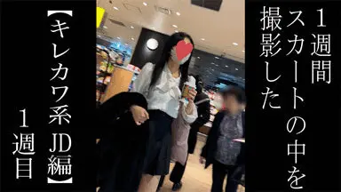 【5日間連続で逆さ撮り】キレカワ系細身JDちゃんを初撮影 具がはみだしそうなTで