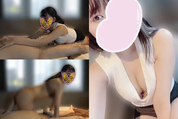 【■■】可愛いお顔して攻めた下着のTバック!お尻を向けてオイル手コキで一緒にFi