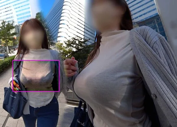 揺れる爆乳とはみ出る乳首がエロすぎぃ!役立たずブラがでっかいおっぱいを一生懸命支