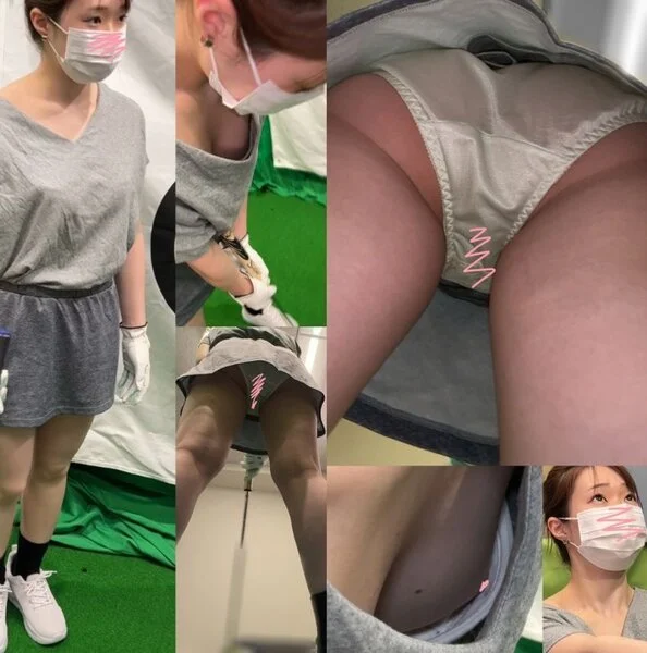 【ゴルフレッスン⑫胸チラ】執拗胸チラ撮り!真下からの絶景パンチラ激写!!