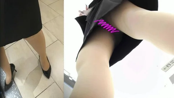 【化粧品店のお姉さん48】ハイクラスお姉さんの股穴パンストと白P