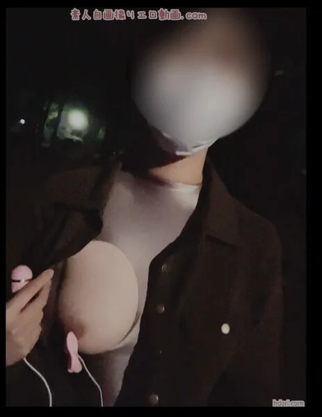 巨乳の女露出魔が深夜に出没して乳首デンマオナニーする瞬間