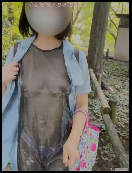 ノーブラと下着透け透けワンピースで野外露出散歩