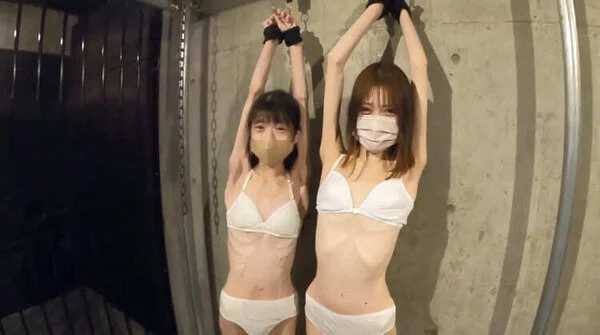 ガリガリモデルさん同士のレズ動画 立ち高速での乳首責め 80-15-1