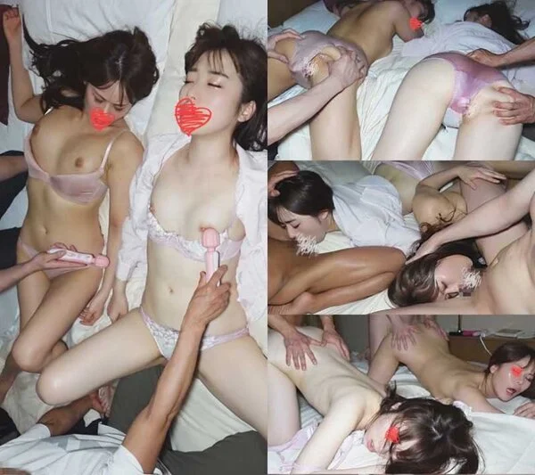【イタズラ】美人ピアノ講師2人組の天然剛毛&ピンク美マンを電マ当てっぱなし&バイ