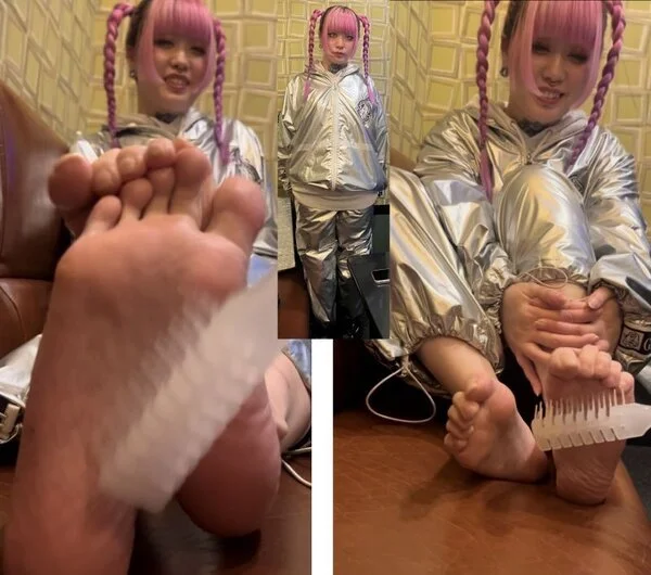 ギャル系美女せいらちんさん、25cm超超超絶激弱足裏くすぐり!5分