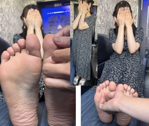 清楚系美女25cmムレ足裏くすぐり足ツボ!4分58秒