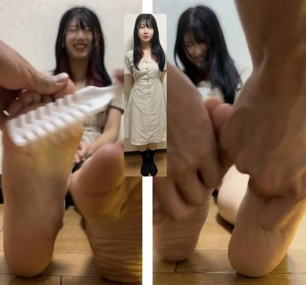 アイドル系美女24.5cm超激弱足裏くすぐり!5分32秒
