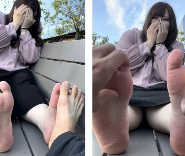 色白美女25cm激弱足裏くすぐりサイズ比べ!5分27秒