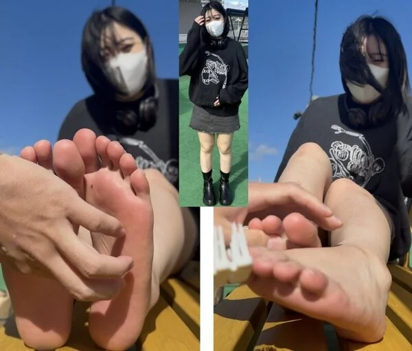 色白長身美女24cm素足履き激弱足裏くすぐり!6分7秒