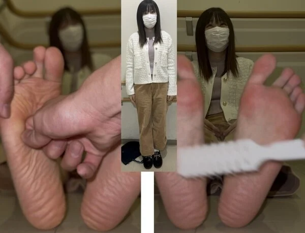 清楚系美女25cm足裏くすぐり足ツボ両足比べグーパー!5分14秒