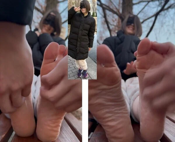 色白外国人美女24cm激弱足裏くすぐり足比べ!5分23秒