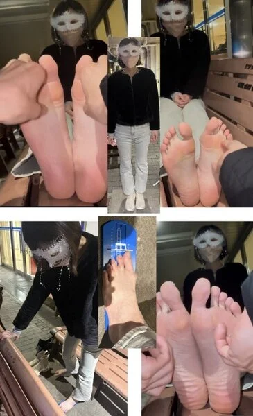 マスク美女25.5cm激弱足裏くすぐり両足くらべ!6分3秒