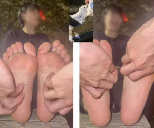 ショート美女スニーカー履き24.5cm弱足裏くすぐりグーパー5分30秒