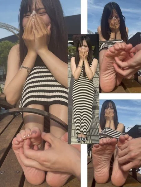 せなさん22.5cmサンダル履き激弱足裏くすぐり!5分21秒