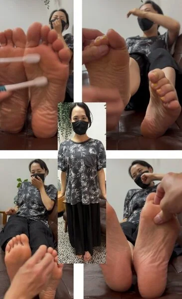 ハーフ系ネイル美女24cm激弱足裏くすぐり!5分14秒