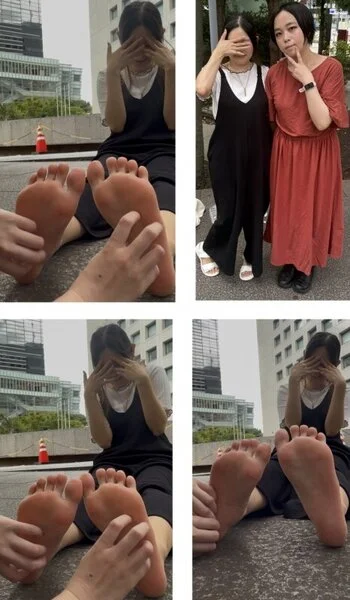 清楚系美女22.5cm激弱足裏お友達がくすぐる!5分50秒