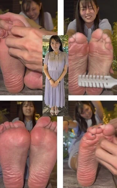 パンチラ有り!ゆうちゃみ似美女24cm激弱足裏くすぐり足比べ!5分20秒