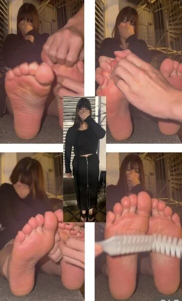 パンチラあり!長身ネイル美女25.5cm激弱足裏くすぐり両足比べ!5分45秒