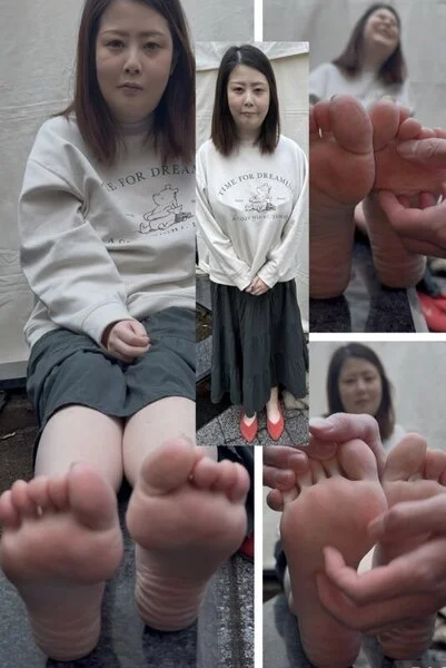 パンプス素足履き美女23.5cmちょい弱足裏くすぐりグーパー!5分15秒