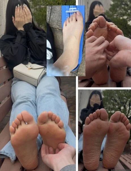 178cm!浜辺美波似美女激弱26cm足裏くすぐり足比べ!5分33秒