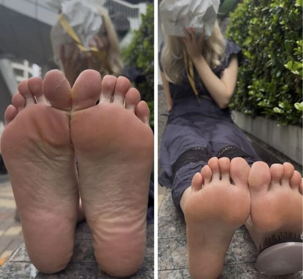 全く歯が立たず!ギャル系美女23.5cm足裏くすぐりグーパー4分44秒