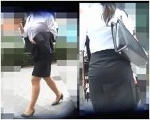 【街撮り動画63】リクスー女子大生の巨乳&尻