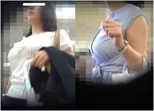 【街撮り動画78】OLさん3人の巨乳揺れ