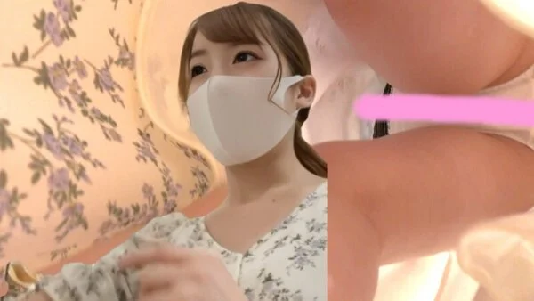 純白!超絶可愛いショップ店員さんのワンピースの中を逆さ撮り