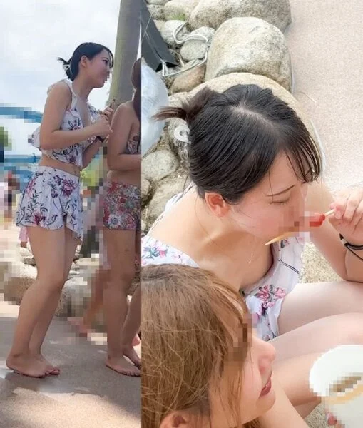 夏の風物詩。【プールで胸チラ遭遇】
