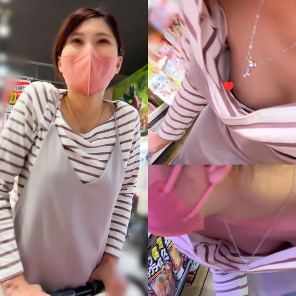 胸チラ動画07 スーパー/無防備なママ友の極上ゆる胸チラ!!