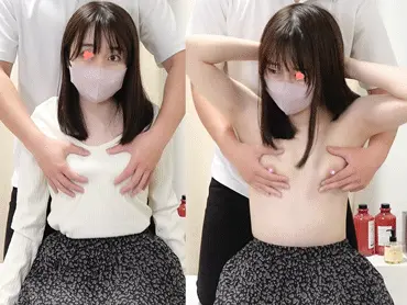黒髪清楚美女に■■■■オイルマッサージ/敏感すぎる美乳を揉みしだく♡【バストケア