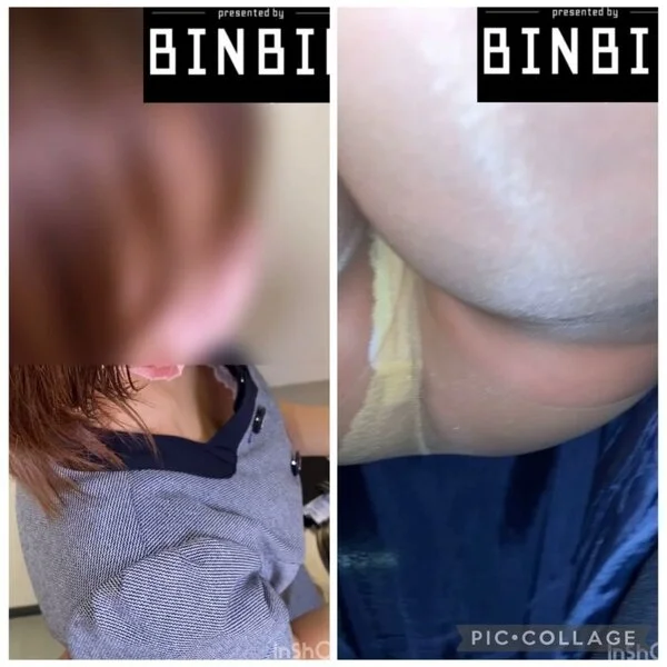 【高画質/社内不倫】超絶美人の部下に給湯室で悪戯してみた[胸チラ&逆さ撮り]