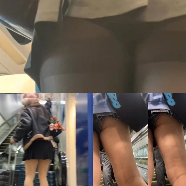 3動画収録:ミニスカで下から見上げたらパンツで丸出しで歩くエロ尻さん!