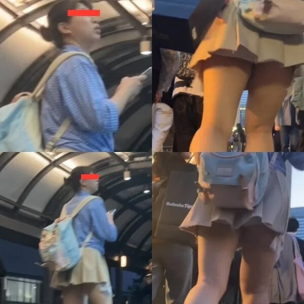 ミニスカ!ムチムチ!お尻も太もももエロい感じで、歩きパンチラ連発!