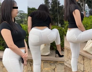 【超高画質セット】巨乳デカ尻さん!脚を上げたらTバックがはみ出て