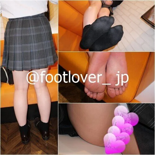 【画像+動画】制服ディズニー帰りの19才ちゃんの蒸れて足型くっきり黒ソックス!!