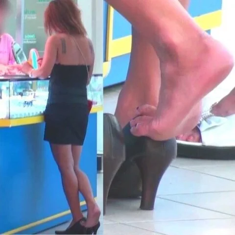 【HD動画】ショップ店員のパンプス脱ぎと足の裏2