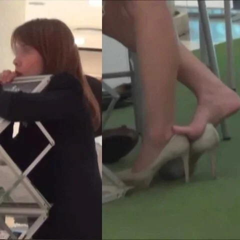 【HD動画】ショップ店員のピンヒール・パンプス脱ぎ(1/2)