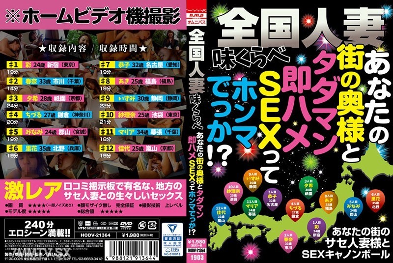 [モザイク破壊]HODV-21364 全国人妻味くらべ あなたの街の奥様と タダマン即ハメSEXって ホンマでっか！？